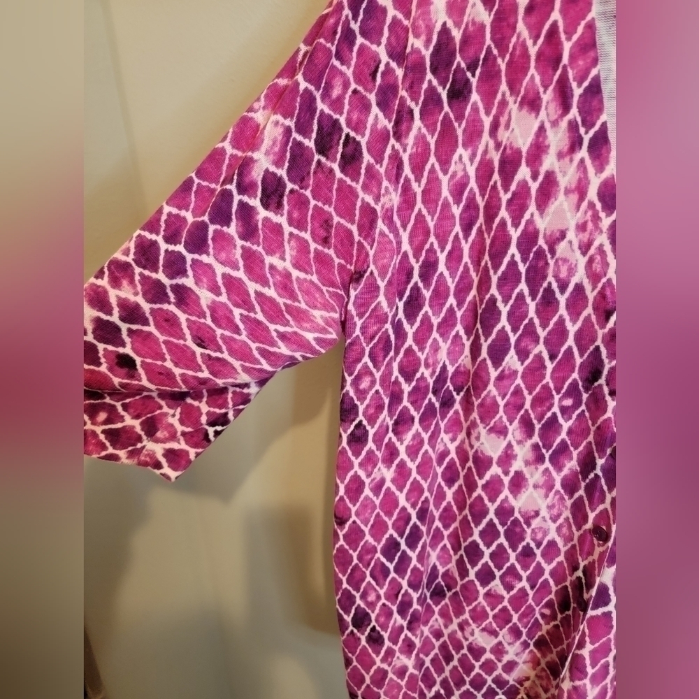 Catherine's Magenta Pink 3/4‎ Sleeve Cardigan Size 2X - Picture 5 of 6